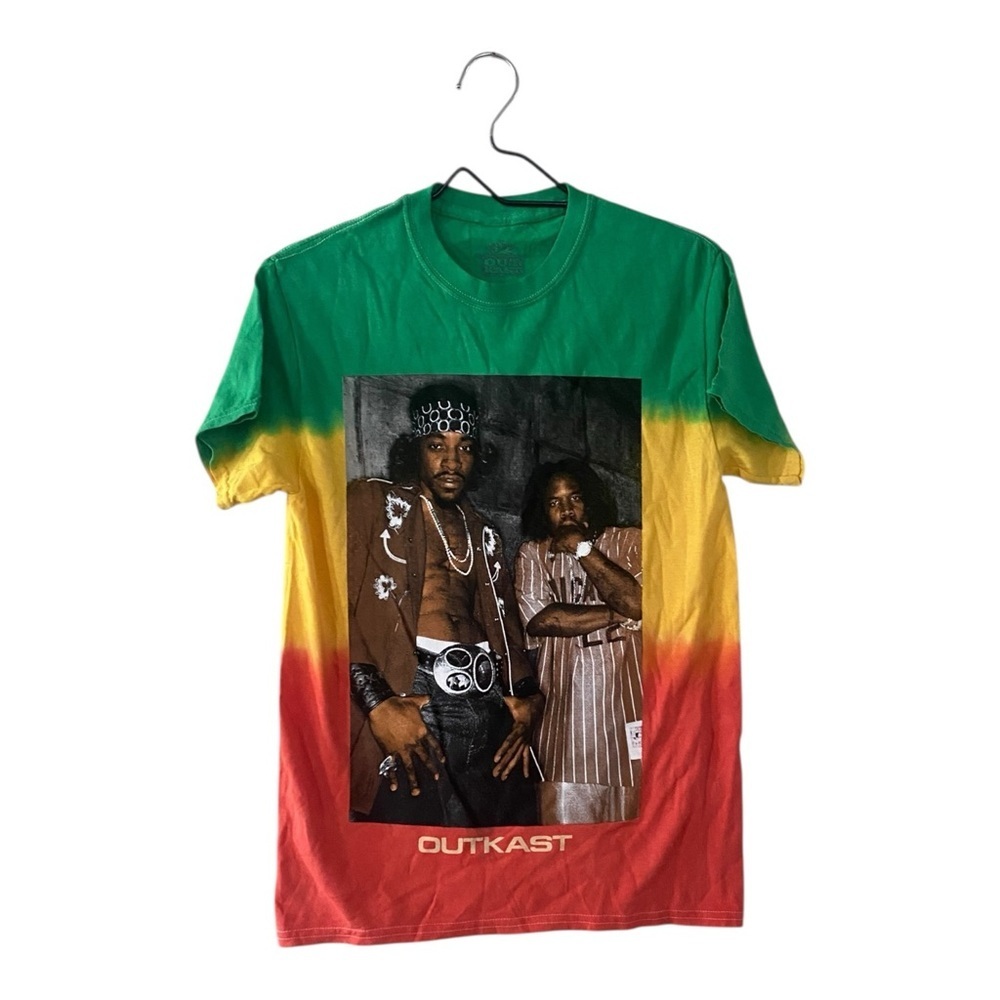 Outkast Tie Dye Color Block Graphic T Shirt Women’s Size Small Cotton Band Tee